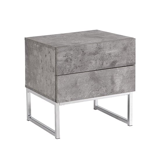 Strasburg Bedside Cabinet With 2 Drawers In Concrete Effect