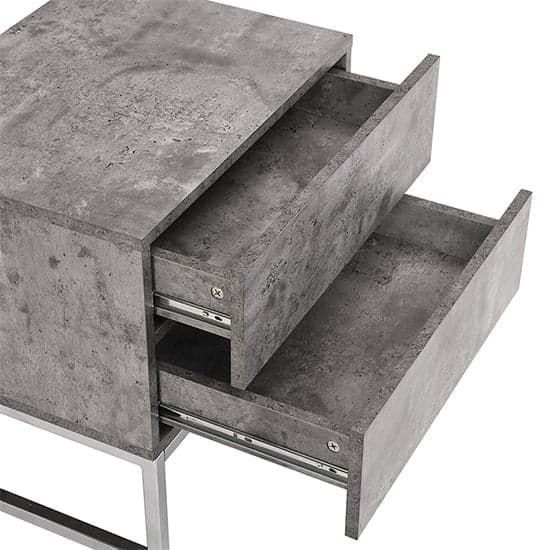 Strasburg Bedside Cabinet With 2 Drawers In Concrete Effect