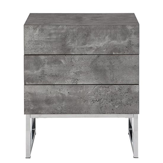 Strasburg Bedside Cabinet With 3 Drawers In Concrete Effect