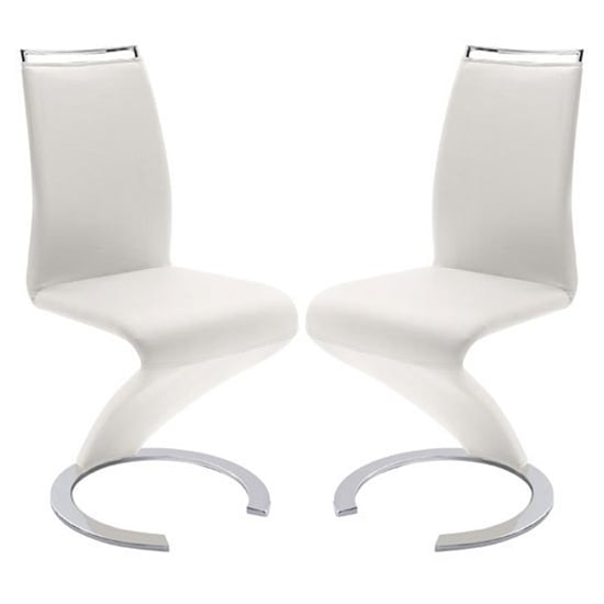 Sumter Z White Faux Leather Dining Chairs In Pair