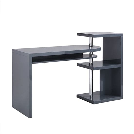 Swazi High Gloss Rotating Home And Office Laptop Desk in Grey