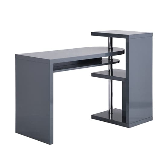 Swazi High Gloss Rotating Home And Office Laptop Desk in Grey