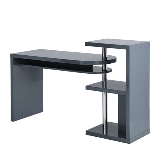 Swazi High Gloss Rotating Home And Office Laptop Desk in Grey
