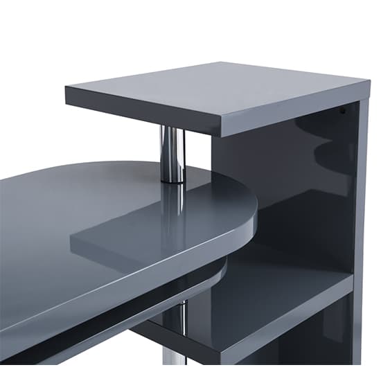 Swazi High Gloss Rotating Home And Office Laptop Desk in Grey