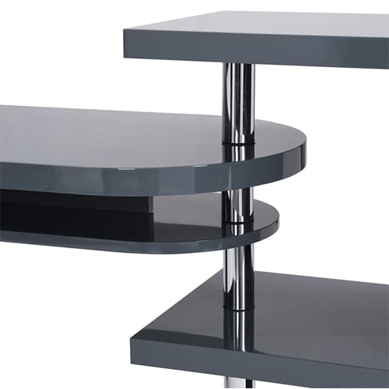 Swazi High Gloss Rotating Home And Office Laptop Desk in Grey