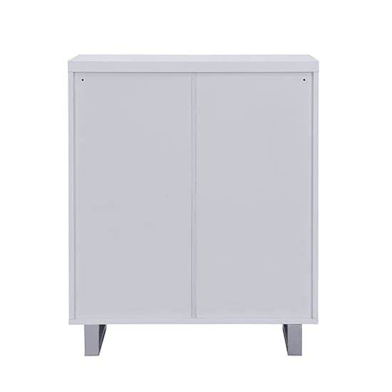 Swazi High Gloss Shoe Cabinet With 2 Door 1 Drawer In White