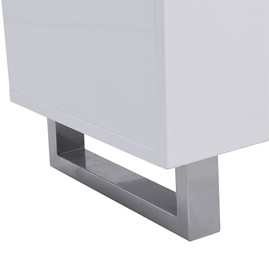 Swazi High Gloss Shoe Cabinet With 2 Door 1 Drawer In White