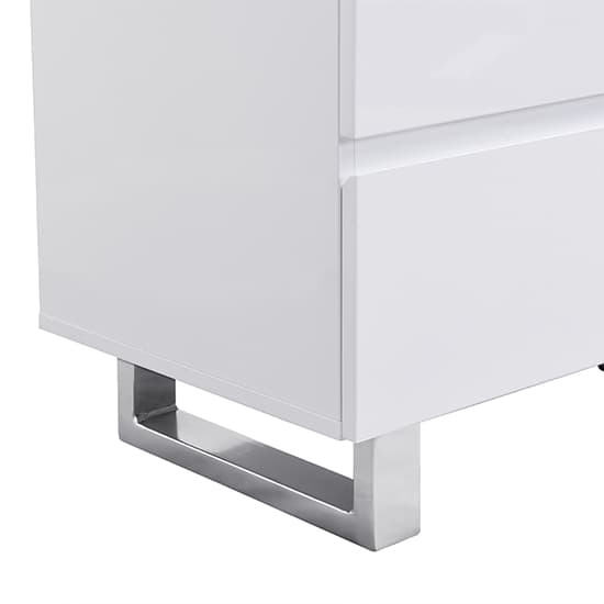 Swazi High Gloss TV Stand In White With 4 Drawers