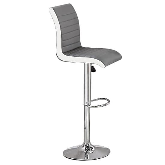 Topeka Glass White Grey Bar Table 4 Riga Grey White Stools
