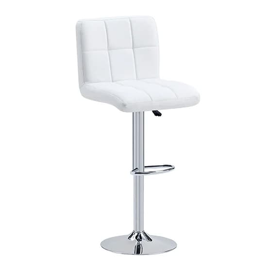 Topeka Magnesia Effect High Gloss Bar Table 4 Concord White Stools