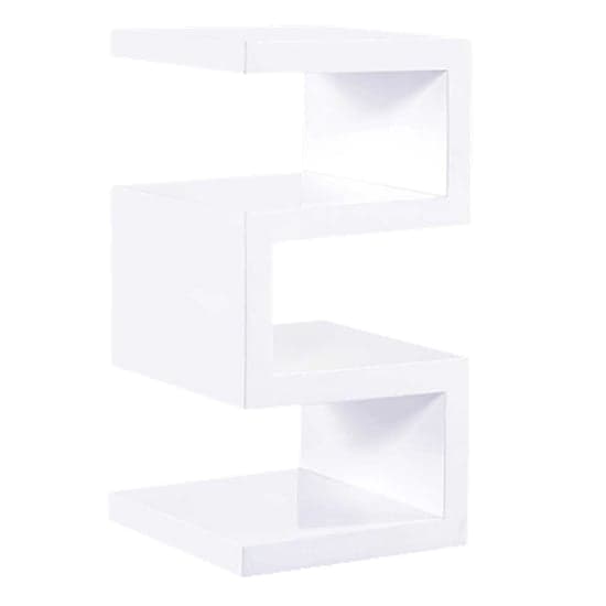 Troon High Gloss 2 Tier Side Table In White