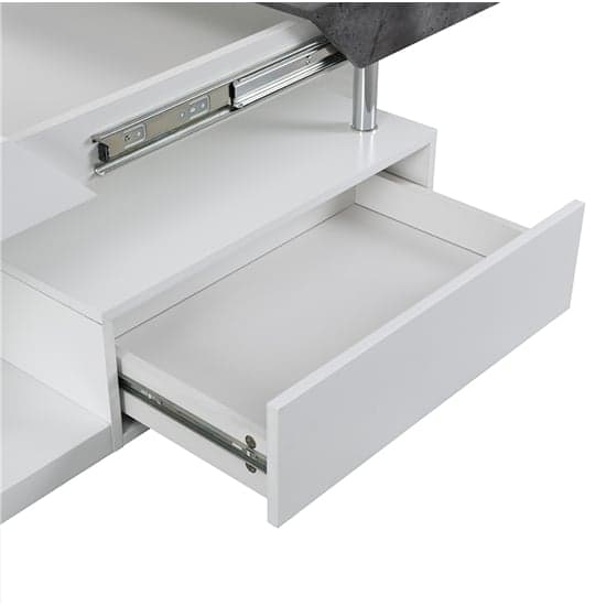 Tulsa Wooden Storage Coffee Table In White And Concrete Effect