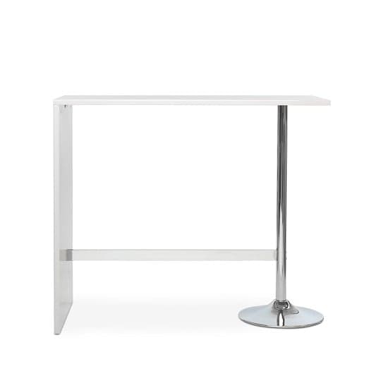 Tupelo High Gloss Bar Table In White With Chrome Legs
