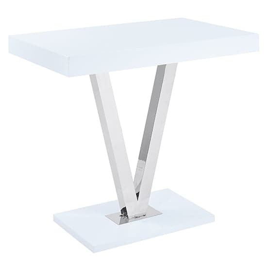 Visalia High Gloss Bar Table Rectangular In White