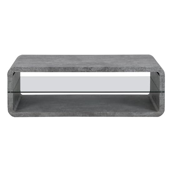 Xenia Wooden Coffee Table With Shelf In Concrete Effect