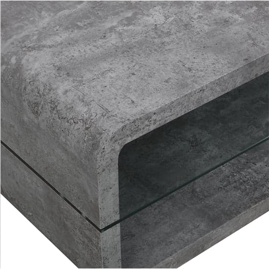 Xenia Wooden Coffee Table With Shelf In Concrete Effect