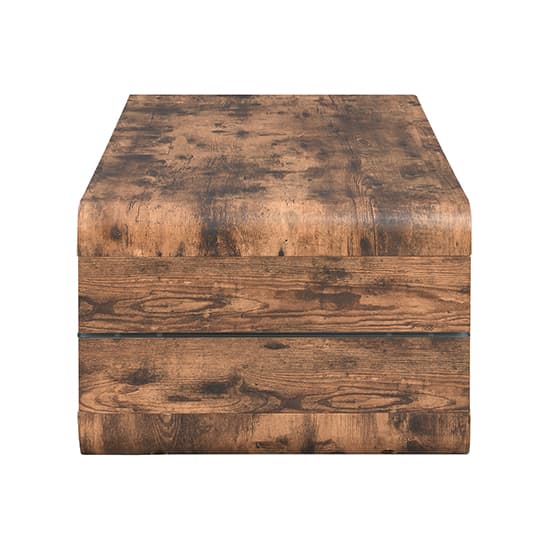 Xenia Wooden Coffee Table With Shelf In Rustic Oak