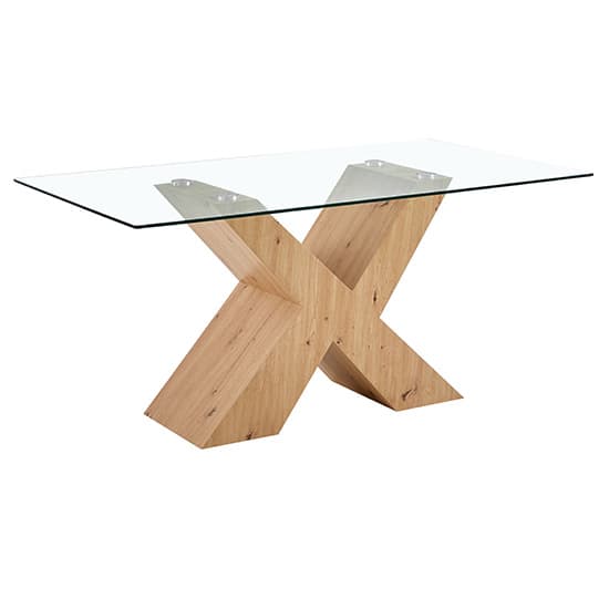 Zurich Clear Glass Dining Table With 6 Riverton White Chairs