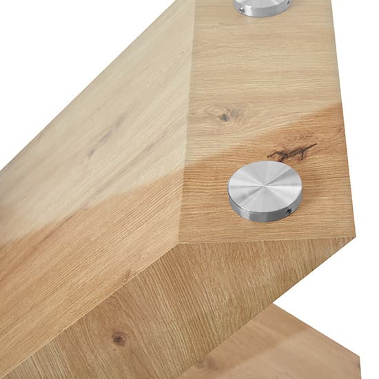 Zurich Clear Glass Dining Table With Oak Wooden Base