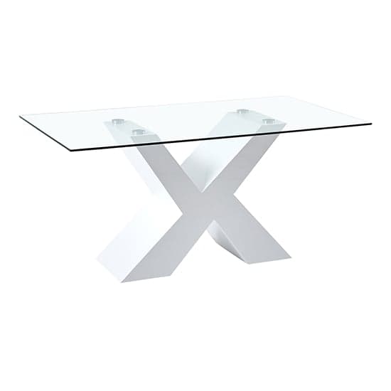 Zurich Glass Dining Table In White Base With 6 Sylvania Chairs