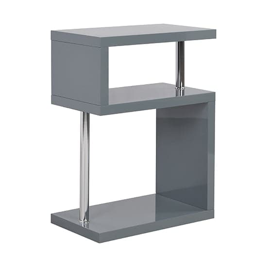 Albany High Gloss 3 Tiers Shelving Unit In Grey