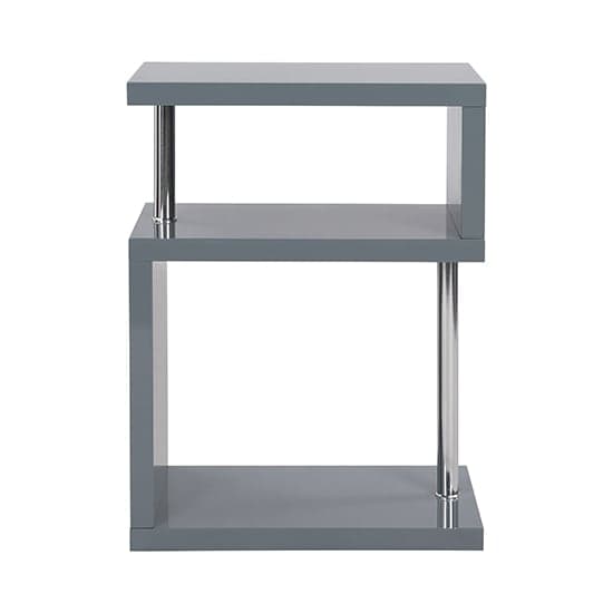 Albany High Gloss 3 Tiers Shelving Unit In Grey