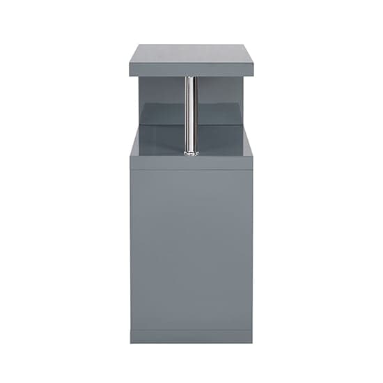 Albany High Gloss 3 Tiers Shelving Unit In Grey