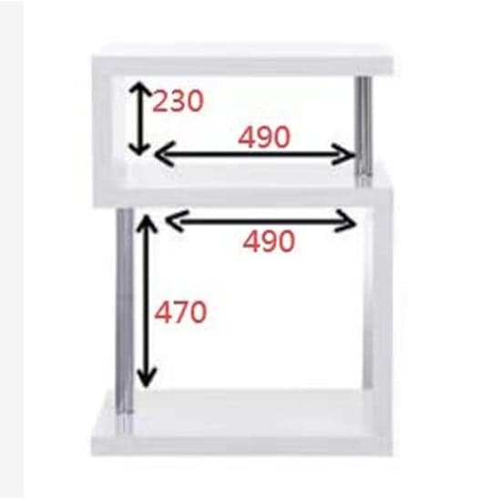 Albany High Gloss 3 Tiers Shelving Unit In White