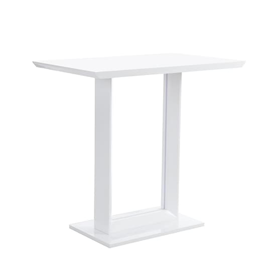 Alpine High Gloss Bar Table In White With LED Lighting