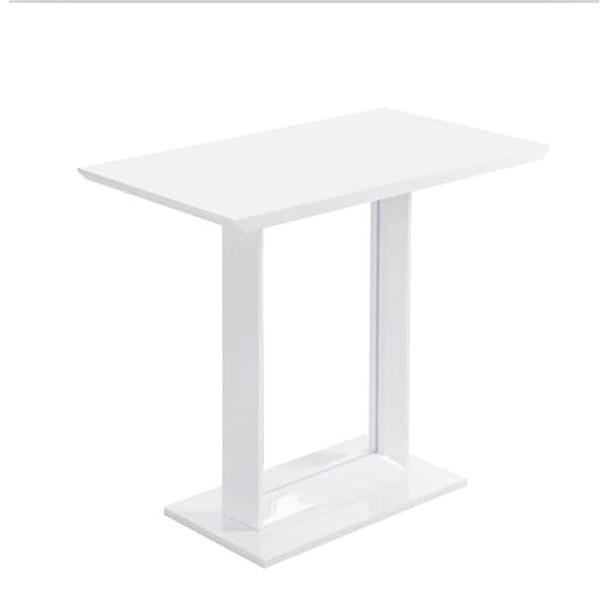 Alpine High Gloss Bar Table In White With LED Lighting