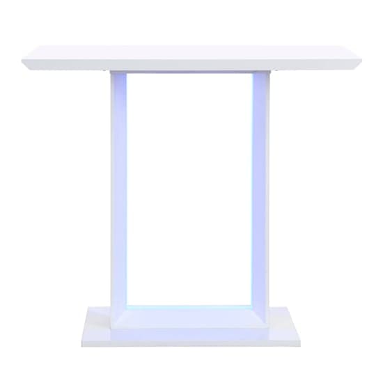 Alpine High Gloss Bar Table In White With LED Lighting