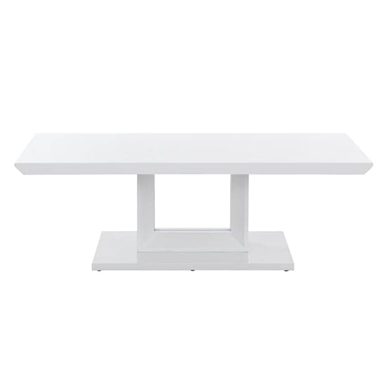 Alpine High Gloss Coffee Table In White With LED Lighting