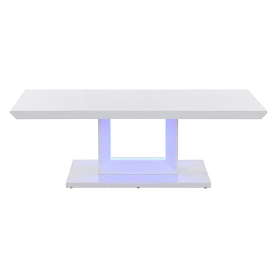 Alpine High Gloss Coffee Table In White With LED Lighting