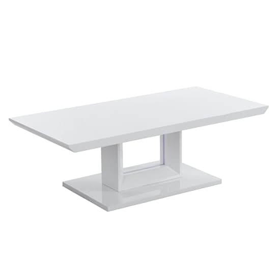 Alpine High Gloss Coffee Table In White With LED Lighting