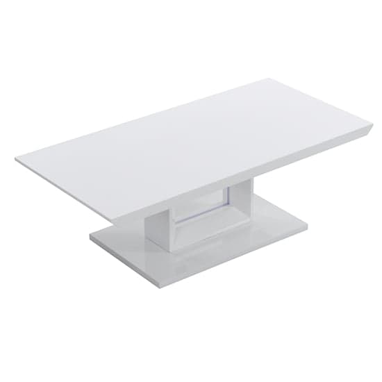 Alpine High Gloss Coffee Table In White With LED Lighting