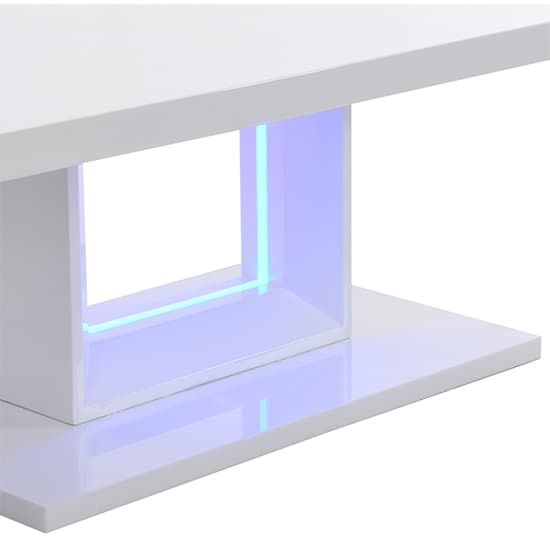 Alpine High Gloss Coffee Table In White With LED Lighting