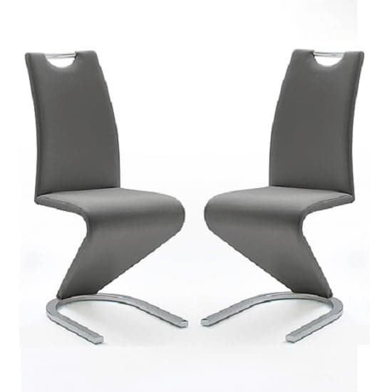 Amanda Z Grey Faux Leather Dining Chair In A Pair