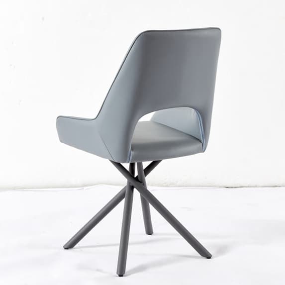 Amityville Grey PU leather Dining Chairs with Anthracite Legs In Pair