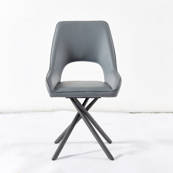 Amityville PU leather Dining Chair with Anthracite Legs In Grey