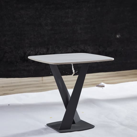 Amityville Sintered Stone Lamp Table With Anthracite Base