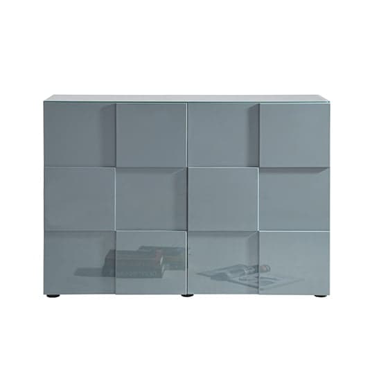 Ashland High Gloss Highboard With 2 Doors In Grey