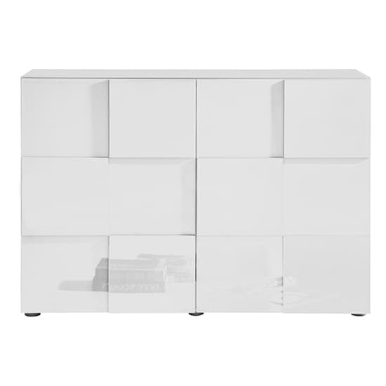 Ashland High Gloss Highboard With 2 Doors In White