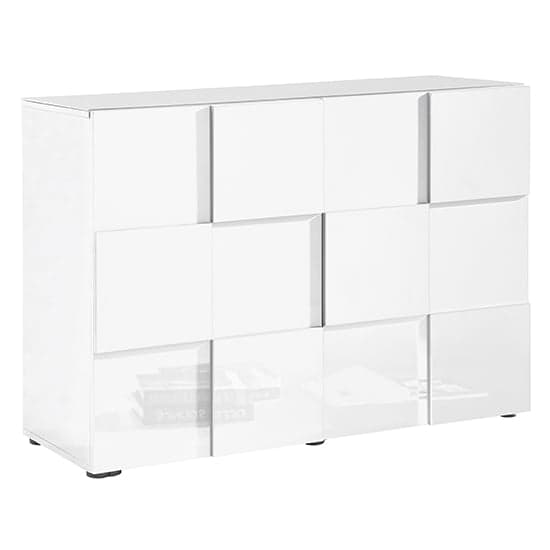 Ashland High Gloss Highboard With 2 Doors In White