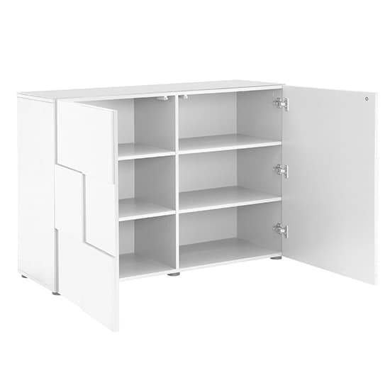 Ashland High Gloss Highboard With 2 Doors In White