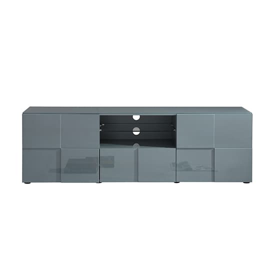 Ashland High Gloss TV Sideboard In Grey With LED Lights