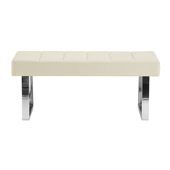 Auburn Small Faux Leather Dining Bench In Cream