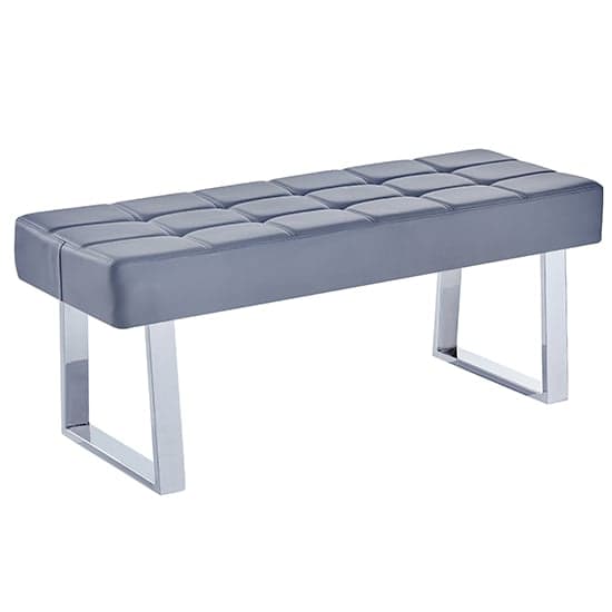 Auburn Small Faux Leather Dining Bench In Grey