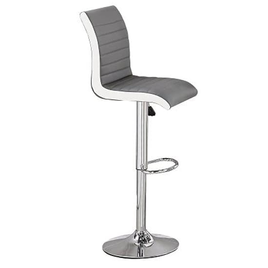 Axton Gloss Bar Table In White Grey 4 Riga Grey White Stools