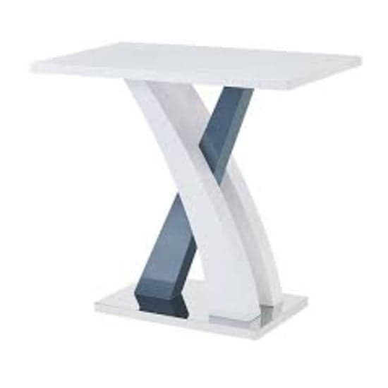 Axton High Gloss Bar Table Rectangular In White And Grey