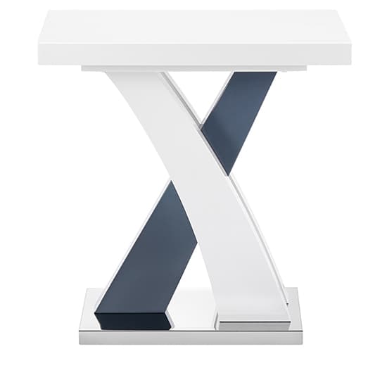 Axton High Gloss Lamp Table Square In White And Grey